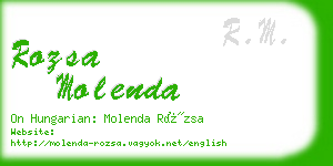 rozsa molenda business card